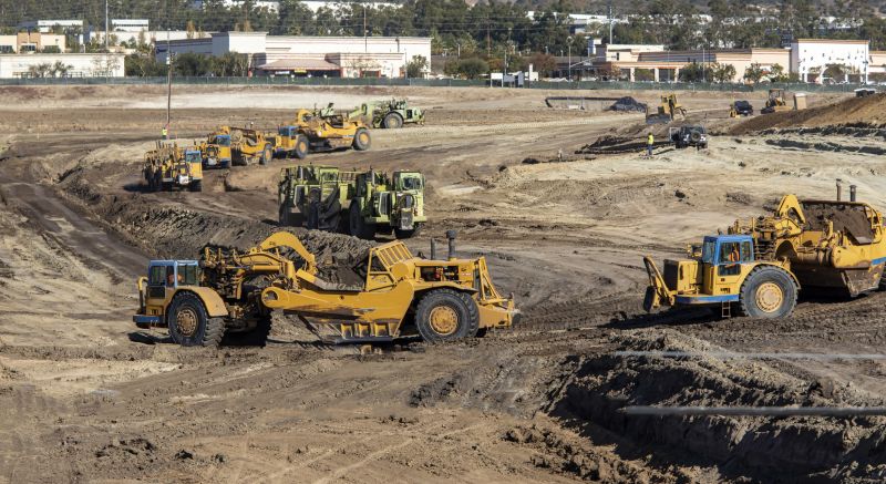 Heavy equipment on site